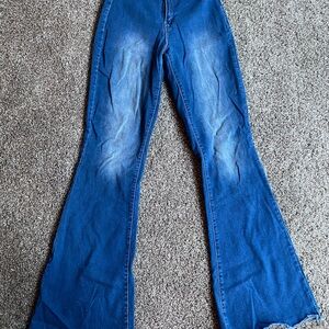 Women's Blue Flared Fashion Nova Jeans